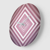 Moderne rosa und weiße Gravierplätze Große Wanduhr (Winkel)