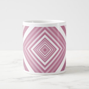 Moderne rosa und weiße Gravierplätze Jumbo-Tasse