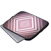 Moderne rosa und weiße Gravierplätze Laptopschutzhülle (Vorne Knopf)