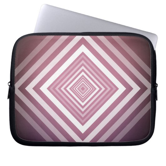 Moderne rosa und weiße Gravierplätze Laptopschutzhülle (Vorderseite)