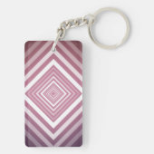 Moderne rosa und weiße Gravierplätze Schlüsselanhänger (Rückseite)