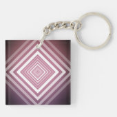 Moderne rosa und weiße Gravierplätze Schlüsselanhänger (Rückseite)