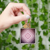 Moderne rosa und weiße Gravierplätze Schlüsselanhänger (Hand)