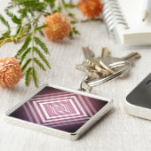 Moderne rosa und weiße Gravierplätze Schlüsselanhänger (Seite)