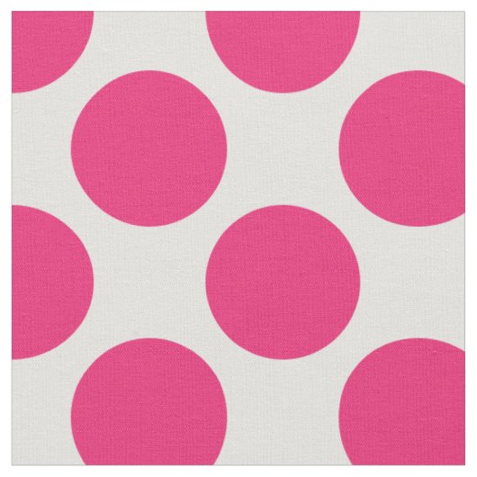 Moderne rosa und weiße große Polka-Punkte Stoff (Nahaufnahme)