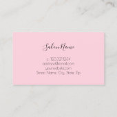 Moderne rosa und weiße Marmornägel Visitenkarte (Rückseite)