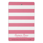 Moderne rosa und weiße Streifen Mini Klemmbrett (Rückseite)