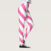 Moderne rosa und weiße Strippenleuchte für Frauen Leggings (Rechts)