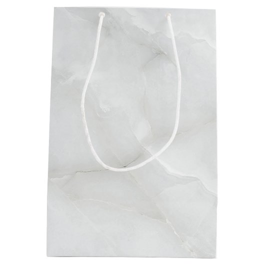 Moderne rosa und weiße Wasserfarben Blumenstrauß Mittlere Geschenktüte (Rückseite)