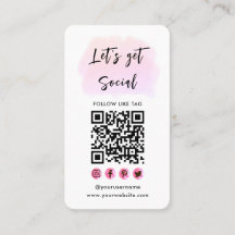 Moderne rosa Verbindung mit QR Code Social Media