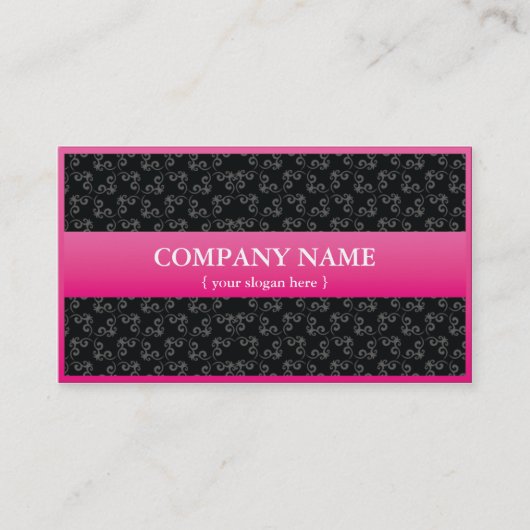 Moderne rosa Visitenkarte mit Damast (Vorderseite)
