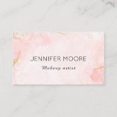 Moderne rosa Visitenkarte mit QR-Code | Elegant M (Vorderseite)