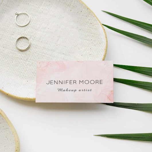 Moderne rosa Visitenkarte mit QR-Code | Elegant M