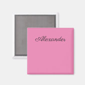 Moderne rosa Vorlage, schwarze Schrift Magnet (Vorderseite/Rückseite)