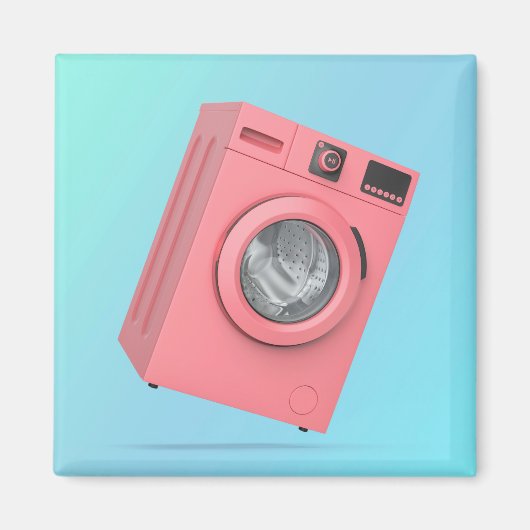 Moderne rosa Waschmaschine Magnet (Vorne)