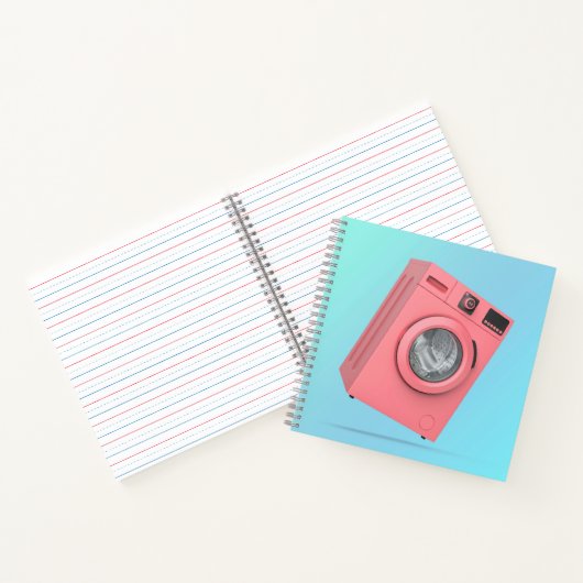 Moderne rosa Waschmaschine Notizblock (Innenseite)