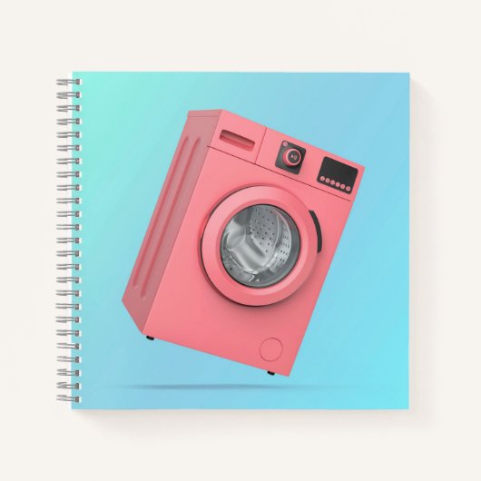 Moderne rosa Waschmaschine Notizblock (Vorderseite)