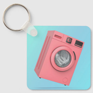 Moderne rosa Waschmaschine Schlüsselanhänger
