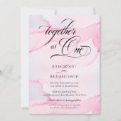 Moderne rosa Wasserfarbe Elegante Kalligrafie Einl Einladung (Vorderseite)