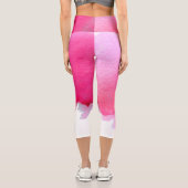 Moderne rosa Wasserfarbe künstlerische, farbenfroh Capri Leggings (Rückseite)