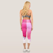 Moderne rosa Wasserfarbe künstlerische, farbenfroh Capri Leggings (Rückseite)