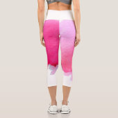 Moderne rosa Wasserfarbe künstlerische, farbenfroh Capri Leggings (Rückseite)