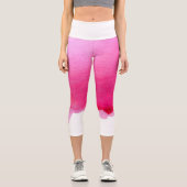 Moderne rosa Wasserfarbe künstlerische, farbenfroh Capri Leggings (Vorderseite)