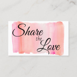 Moderne rosa Wasserfarbe Pinselstriche Schlaganfal Empfehlungskarte