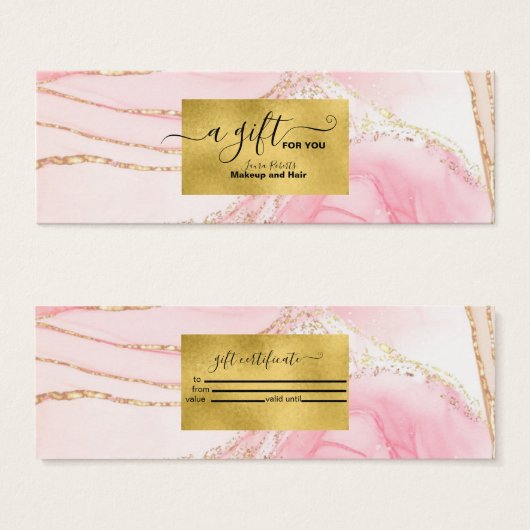 Moderne rosa Wasserfarbe und Goldfolie (Vorne & Hinten)