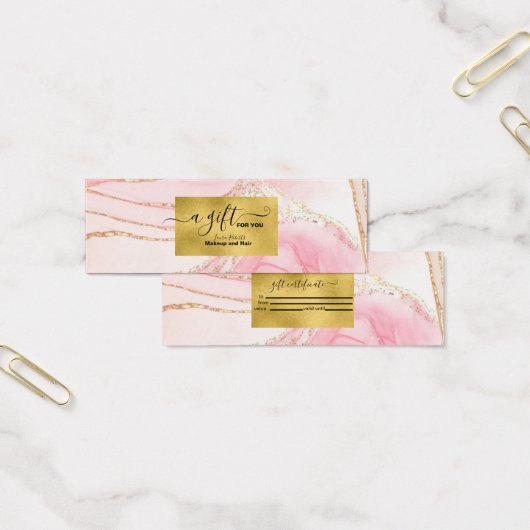 Moderne rosa Wasserfarbe und Goldfolie (Büro)