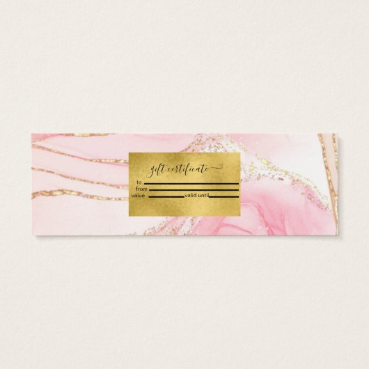 Moderne rosa Wasserfarbe und Goldfolie (Rückseite)