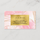 Moderne rosa Wasserfarbe und Goldfolie Rabattkarte (Rückseite)