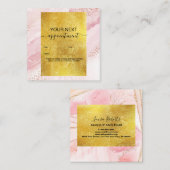 Moderne rosa Wasserfarbe und Goldfolie Terminkarte (Vorne/Hinten)