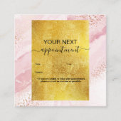 Moderne rosa Wasserfarbe und Goldfolie Terminkarte (Vorderseite)