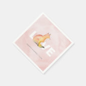 Moderne rosa Wasserfarbe Woodland Fox Thema Serviette (Ecke)