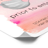 Moderne rosa Wasserfarben Pinselmaske erforderlich Poster (Ecke)