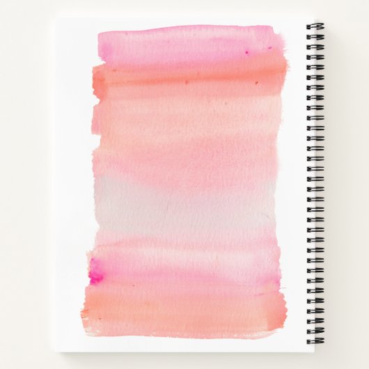 Moderne rosa Wasserfarben Pinselstriche Notizblock (Rückseite)