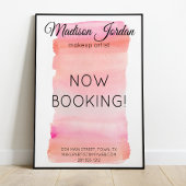 Moderne rosa Wasserfarben Pinselstriche Poster