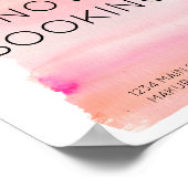 Moderne rosa Wasserfarben Pinselstriche Poster (Ecke)