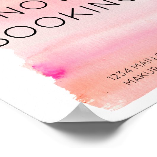 Moderne rosa Wasserfarben Pinselstriche Poster (Ecke)