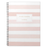 Moderne, rosa Wasserfarben Streifen Notizblock (Vorderseite)