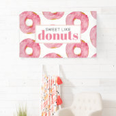 Moderne rosa Wasserfarben süß wie Donuts Zitat Banner (Insitu)
