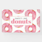 Moderne rosa Wasserfarben süß wie Donuts Zitat Banner (Horizontal)