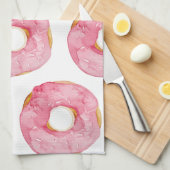Moderne rosa Wasserfarben süß wie Donuts Zitat Geschirrtuch (Viertel Falte)