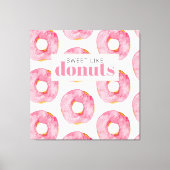 Moderne rosa Wasserfarben süß wie Donuts Zitat Leinwanddruck (Vorderseite)
