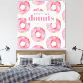 Moderne rosa Wasserfarben süß wie Donuts Zitat Leinwanddruck (Insitu (Schlafzimmer))