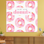 Moderne rosa Wasserfarben süß wie Donuts Zitat Leinwanddruck (Insitu (Wohnzimmer))