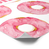 Moderne rosa Wasserfarben süß wie Donuts Zitat Poster (Ecke)