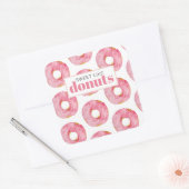 Moderne rosa Wasserfarben süß wie Donuts Zitat Quadratischer Aufkleber (Umschlag)