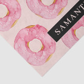 Moderne rosa WasserfarbenDonuts Muster mit Namen Seidenpapier (Ausschnitt)